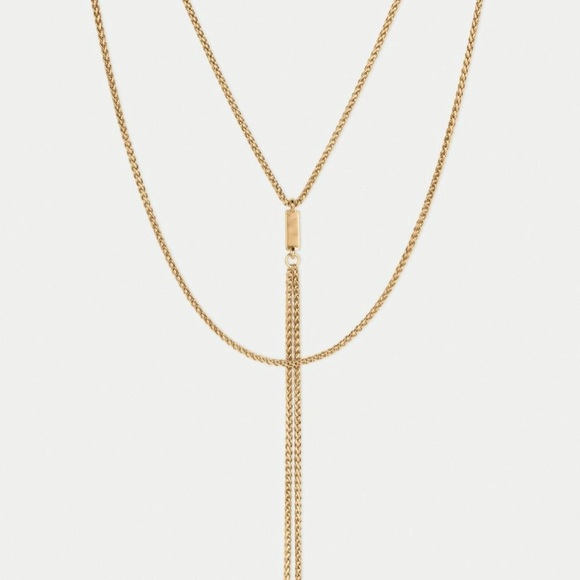 🆕 Lucky Brand Chain Layer Lariat Gold Necklace - Picture 5 of 5